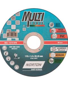DISCO CORTE MULTICORTE 4,5(115x1,0x22) NORTON