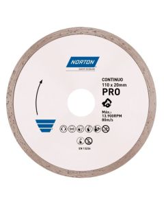 DISCO DIAMANTADO PORC 110mm LISO NORTON 