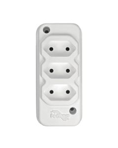 TOMADA BARRA NBR 2P 10A(3x)TRIPLA BRANCA TECHNA