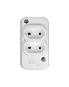 TOMADA BARRA NBR 2P 10A(2x)DUPLA BRANCA TECHNA