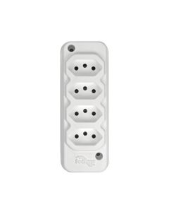TOMADA BARRA NBR 3P 10A(4x)QUADRUP BRANCA TECHNA