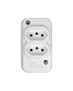 TOMADA BARRA NBR 3P 10A(2x)DUPLA BRANCA TECHNA