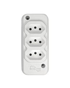 TOMADA BARRA NBR 3P 10A(3x)TRIPLA BRANCA TECHNA