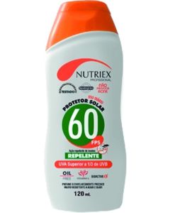 PROTETOR SOLAR FPS 60 C/ REPELENTE 120ml NUTRIEX