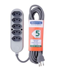 EXTENSAO 5TOM 3P 10A PP 0,75mm 05m 57504031 TRAMONTINA