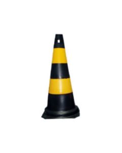 CONE 50cm PRETO E AMARELO PLASTCOR