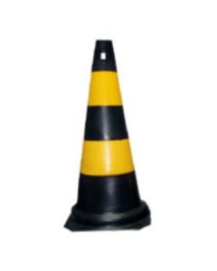 CONE 70cm PRETO E AMARELO PLASTCOR