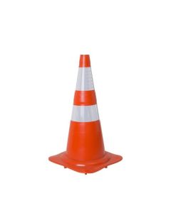 CONE 70cm LARANJA E BRANCO REFLETIVO PLASTCOR