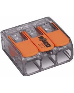 CONECTOR EMENDA 3 FIOS ATE 4,0mm (4PCS) 221-413 WAGO