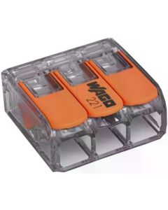 CONECTOR EMENDA 3 FIOS ATE 4,0mm (4PCS) 221-413 WAGO