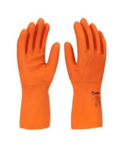 LUVA LATEX FORRADA IMBATEX LARANJA N09 G IMBAT CA 41820