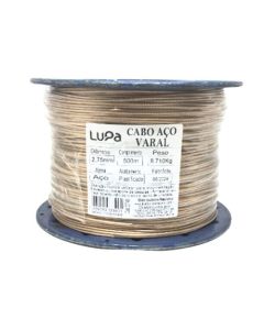 CABO ACO VARAL PLASTIFICADO DIAM EXT 2,75mm BOB 500m LUPA