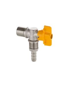 GAS LIG MALHA ALUM PONTA BOR 3/8x1,25m C/VALV ESFERA 90° MULTIFLEX