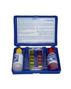 KIT DE TESTE PH E CLORO PISCINA COMPLETO NETUNO