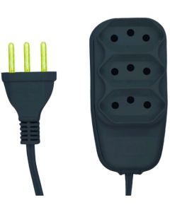 EXTENSAO ILUMI COMPACTA PP 3P NBR 2,5m 0,75mm 10A PT