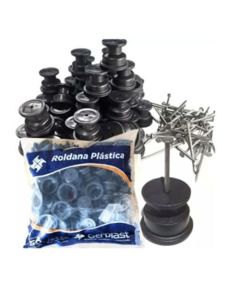 ISOLADOR ROLDANA PVC 36 C/PREGO (50) GERPLAST