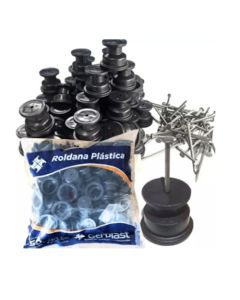 ISOLADOR ROLDANA PVC 36 C/PREGO (50) GERPLAST