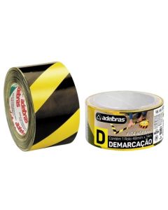 FITA DEMARCACAO AMARELA/PRETA 48mmx14m ADELBRAS