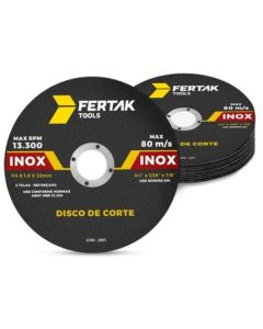 DISCO CORTE INOX 4,5 (115x1,0X22) FERTAK 2821