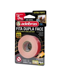 FITA DUPLA FACE ESPUMA EXTRA FORTE ADELBRAS 24mmx1,5m