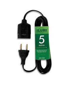 EXTENSAO PROLONG 2P 10A PL 0,75mm 03m PRETA ILUMI