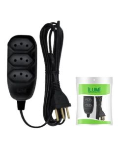 EXTENSAO ILUMI COMPACTA PP 3P NBR 3m 2,5mm 20A PT