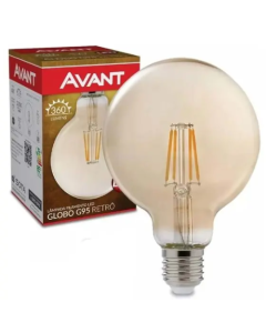 LAMP LED FILAM GLOBO G095 4W 2200K E27 BIV AVANT