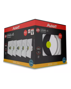 SPOT LED QUAD 05W PACK 5UN 3000K DIREC BIV AVANT