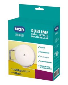 VARAL RETRATIL MULTIANGULAR 1 CORDA 12m MOR