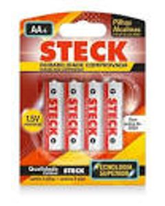 PILHA ALC PEQ(AA) BLIS(4) STECK