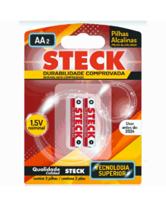 PILHA ALC PEQ(AA) BLIS(2) STECK